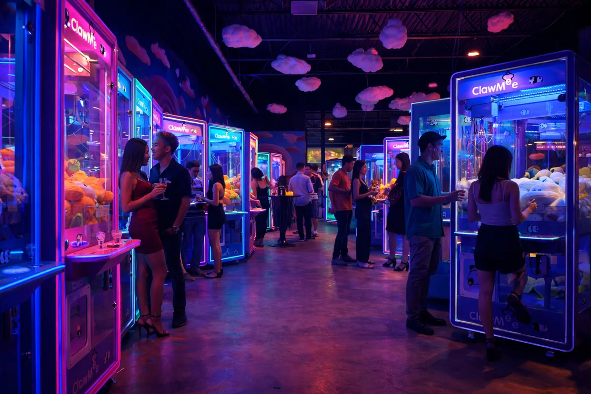 Adults at an evening private event at ClawMee Sherbrooke